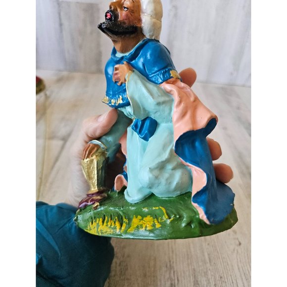 Vintage Italian Wiseman 77 Nativity paper mache village Xmas - Picture 8 of 9